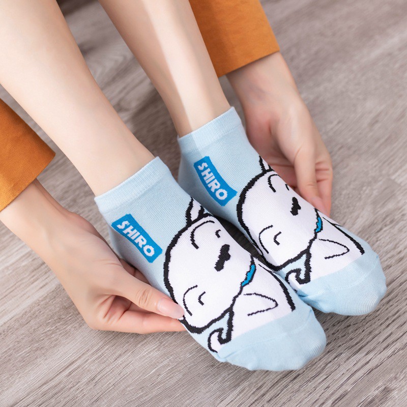 Vớ unisex làm từ cotton mềm mại họa tiết hình shin chiều dài đến mắt cá