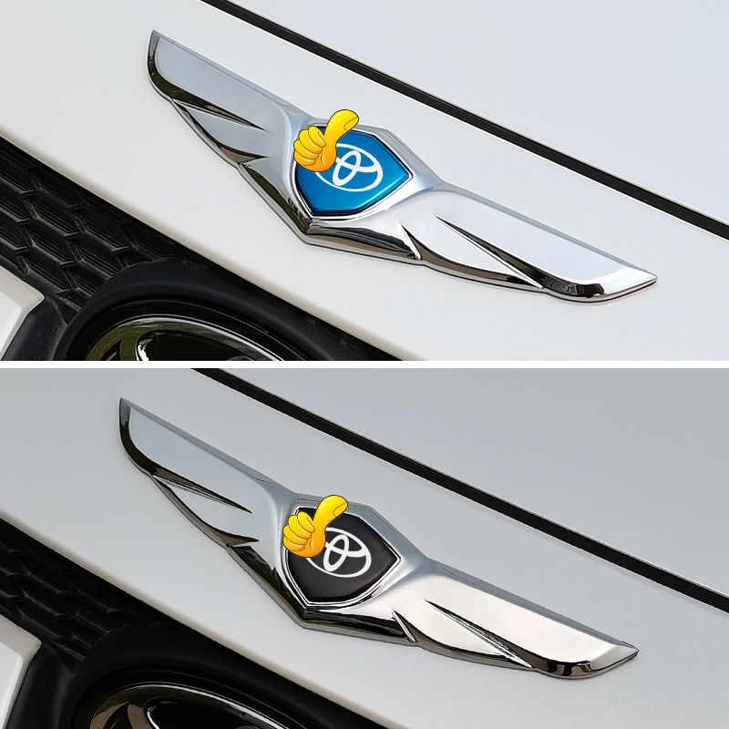 Miếng Dán Trang Trí Hình Logo Cánh Thiên Thần Bằng Kim Loại Cho Xe Hơi Toyota Yaris Fortuner Corolla HiAce Alphard Camry Vios C-HR