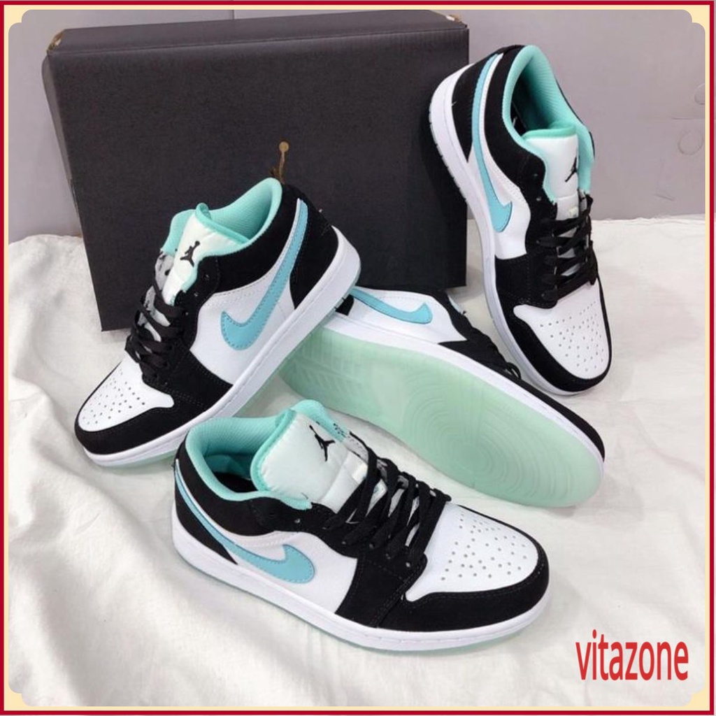 Giày 𝐉𝐨𝐫𝐝𝐚𝐧 xanh ngọc nam nữ, Giày 𝐉𝐨𝐫𝐝𝐚𝐧 1 cổ thấp xanh ngọc Sneaker JD1 xanh bản đẹp full box bill