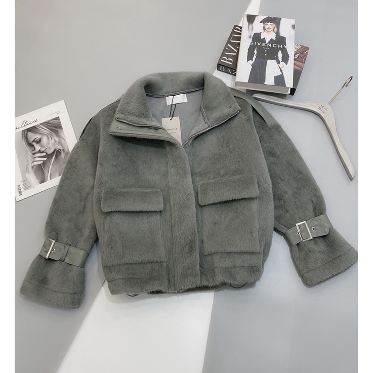 Áo lông thỏ cao cấp phong cách Hàn Quốc MIJOO siêu mượt siêu ấm