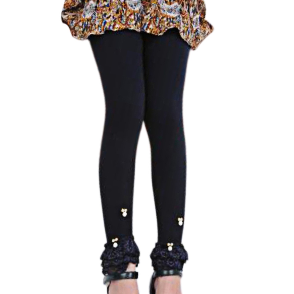 Quần legging cotton phối ren hoa phong cách hàn quốc chất lượng cao nhiều màu tùy chọn cho bé gái