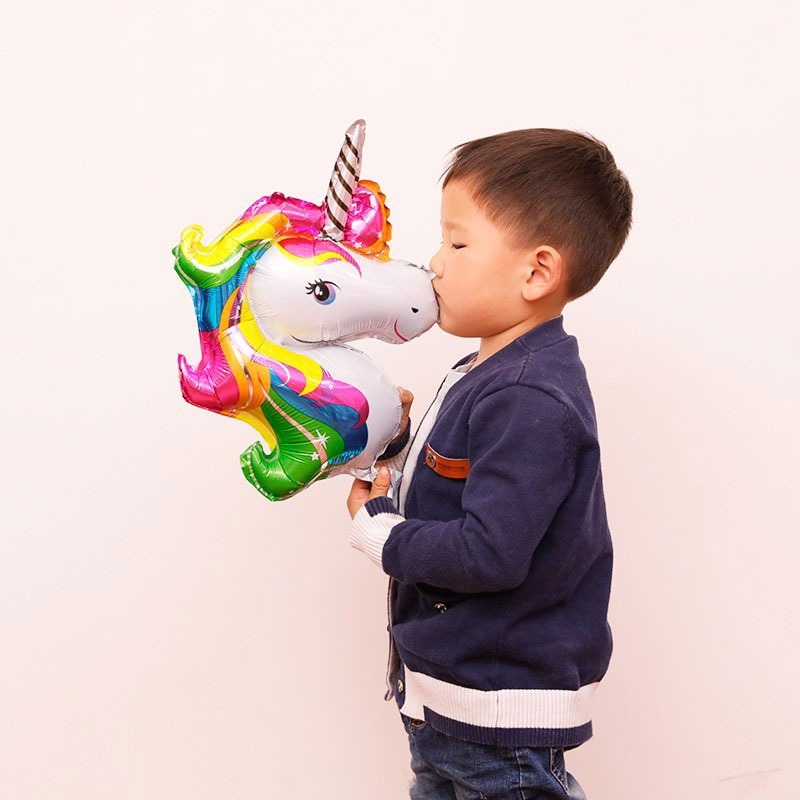 Bong bóng lá nhôm hình kỳ lân khổng lồ sáng tạo trang trí tiệc sinh nhật cho bé gái