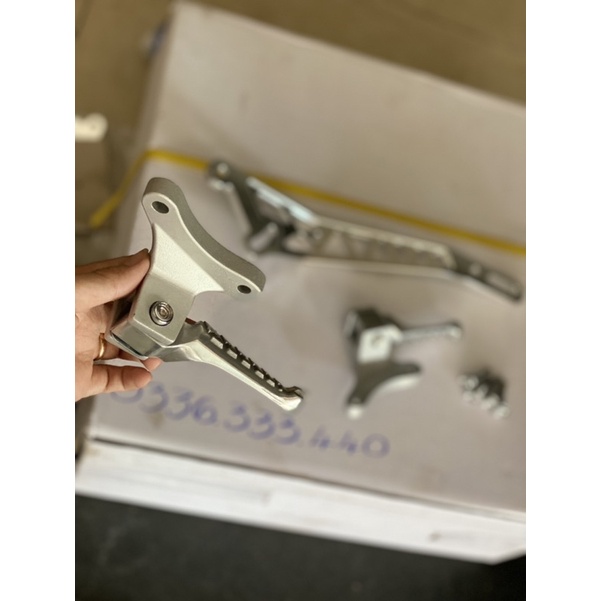 Gác chân malay + pát treo pô cnc lắp cho Ex 150, Ex 155, Winner  - Minh Kiệt Racing