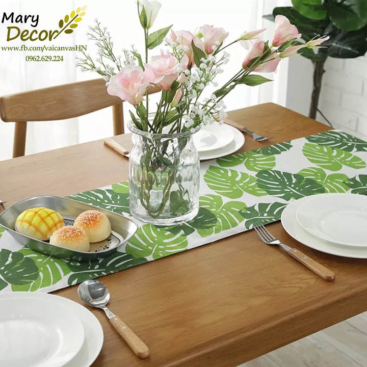 KHĂN RUNNER MARY DECOR - LÁ CỌ XANH KR-B02