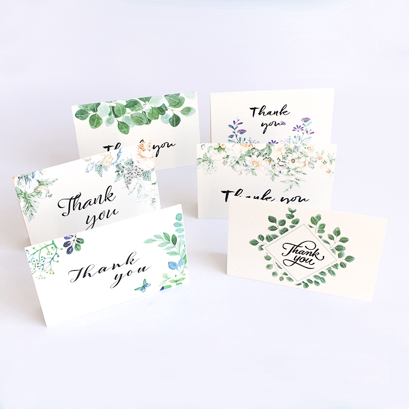 Set 6 Tấm Thiệp &quot;Thank You&quot; Kiểu Hàn Quốc