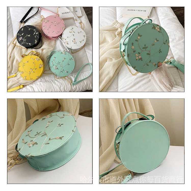 Túi Đeo Vai Thêu Ren Thủ Công Phong Cách Trung Hoa Cổ Điển PU