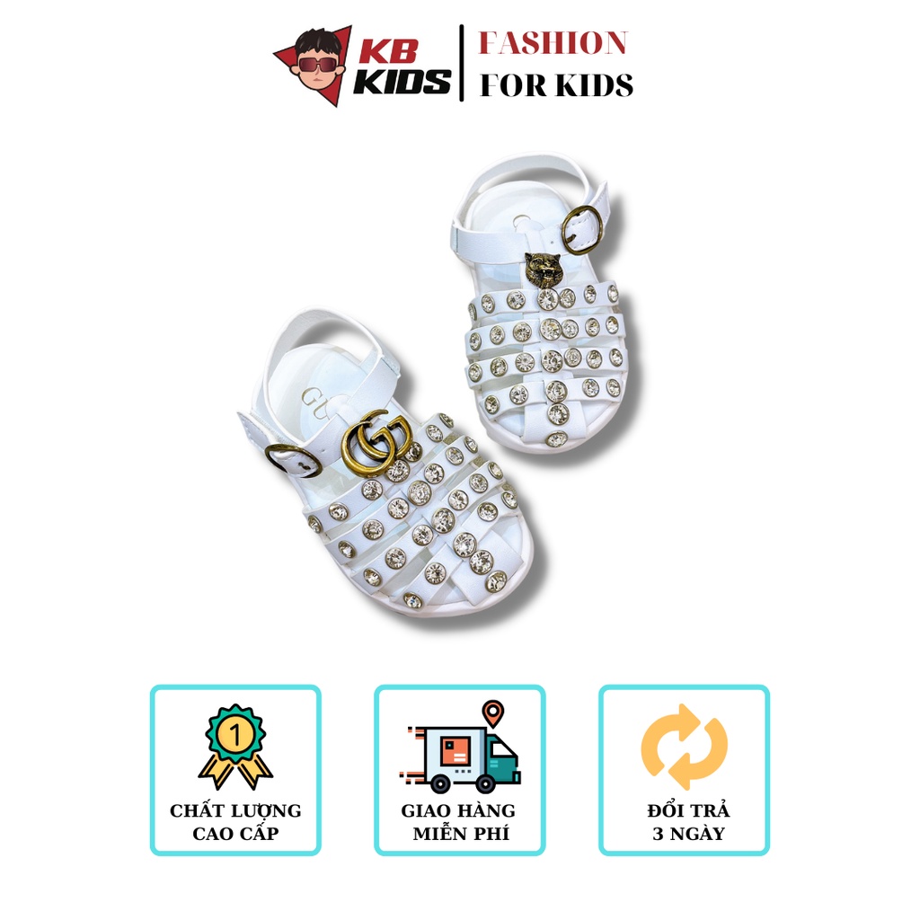 Sandal Rọ Đính Hạt GC Cho Bé Trai và Bé Gái Full Box Siêu Hot Lên Chân Cực Đẹp Chống Trơn Trượt KB Kids - KB242