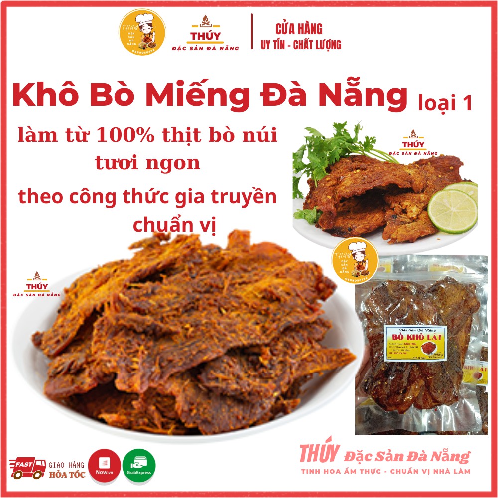 Khô Bò Lát Đà Nẵng 1kg loại 1 thơm ngon từ thịt bò núi theo công thức gia truyền nhà làm
