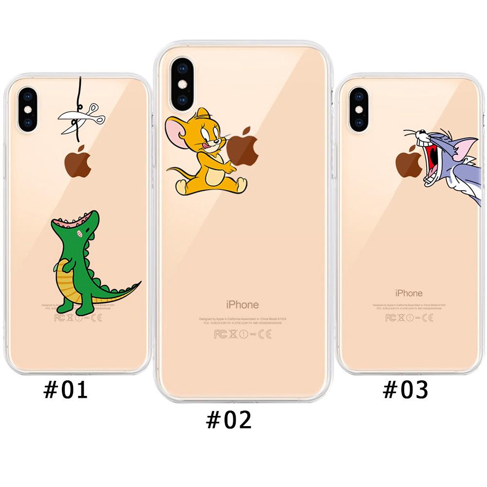 Ốp điện thoại silicone in hình nhân vật hoạt hình sáng tạo cho iPhone X XS MAX XR 5 5s SE 7 8 6 6S 7P 8P 6P 6SP