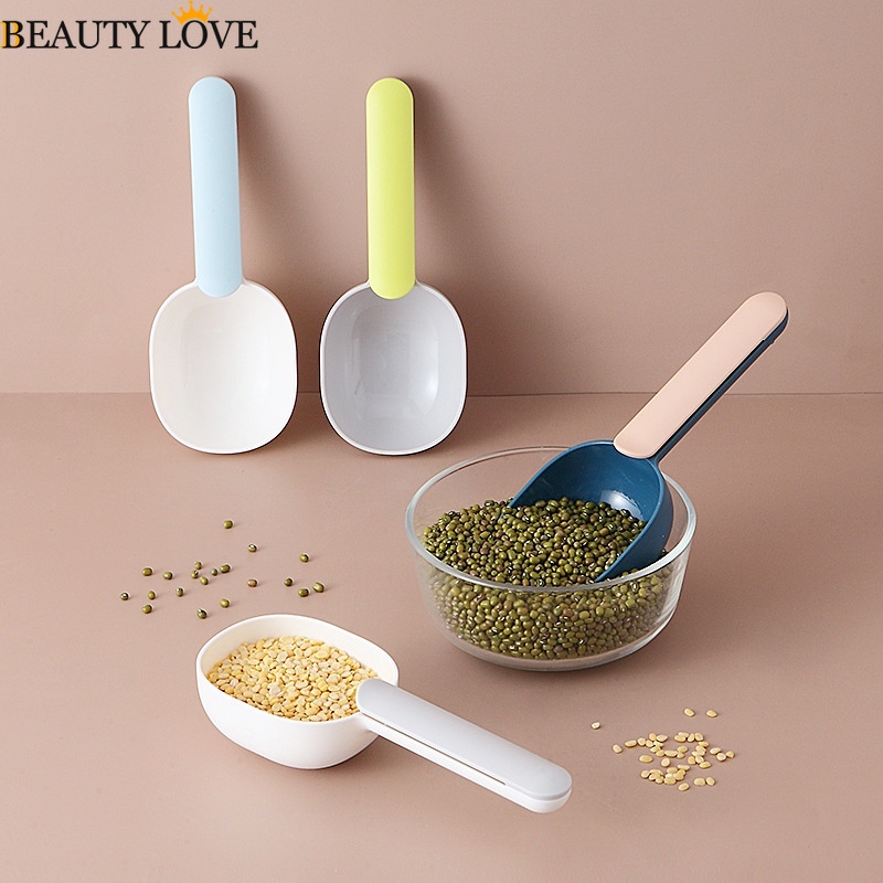 Muỗng Múc Cơm Bằng Nhựa Có Kẹp Niêm Phong Đa Năng 1 Cái