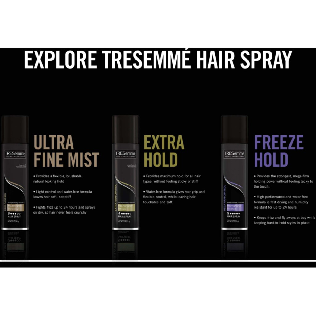 Xịt giữ nếp tóc Tresemme TRES Two Extra Hold 4 - không mùi hương