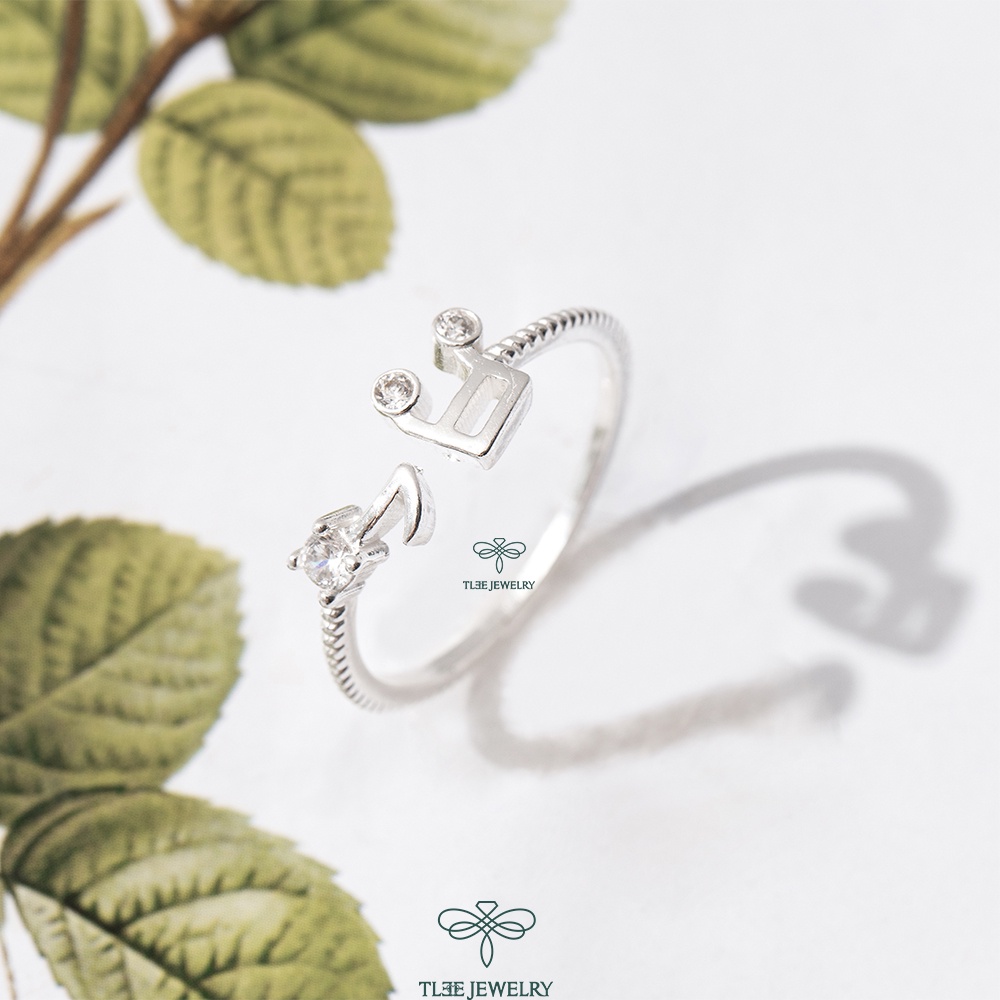 Nhẫn bạc nữ TLEE nốt nhạc vui vẻ đính đá sang tọng TleeJewelry A0199