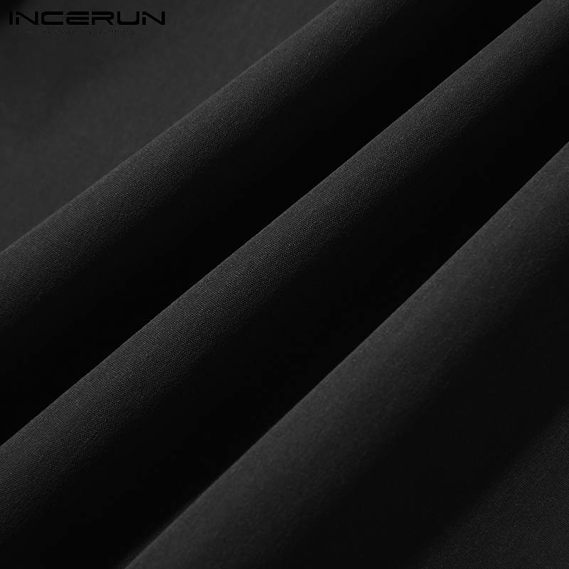 Áo khoác croptop INCERUN tay dài cổ bẻ thời trang dành cho nam