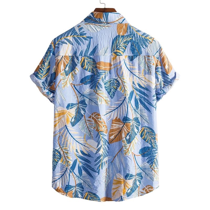 ( Hàng Mới ) Áo Sơ Mi Hè Ngắn Tay Phối Họa Tiết Loang Đen, Lụa Chéo Du Lịch Hoạt Động Hè Thoái Mải Mã T992