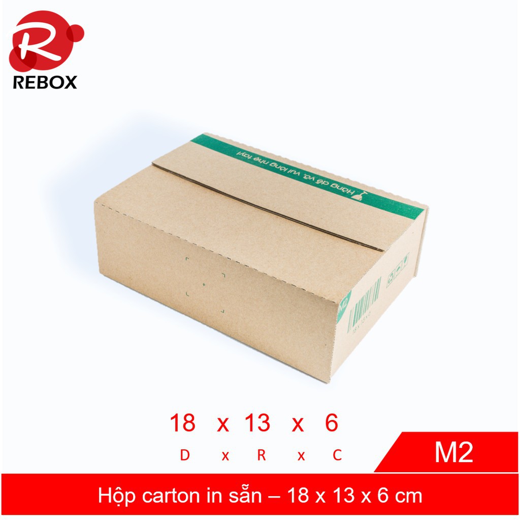 Hộp 18x13x6 cm - 25 hộp carton in sẵn giá rẻ siêu dày