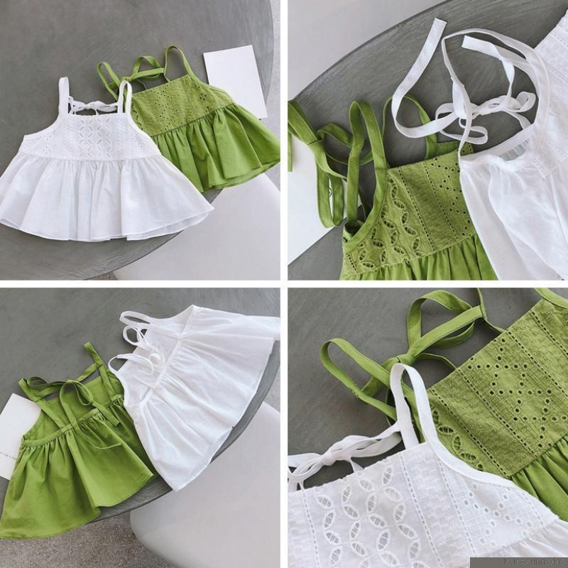 Áo croptop hai dây mềm mại màu trơn thời trang mùa hè cho bé gái