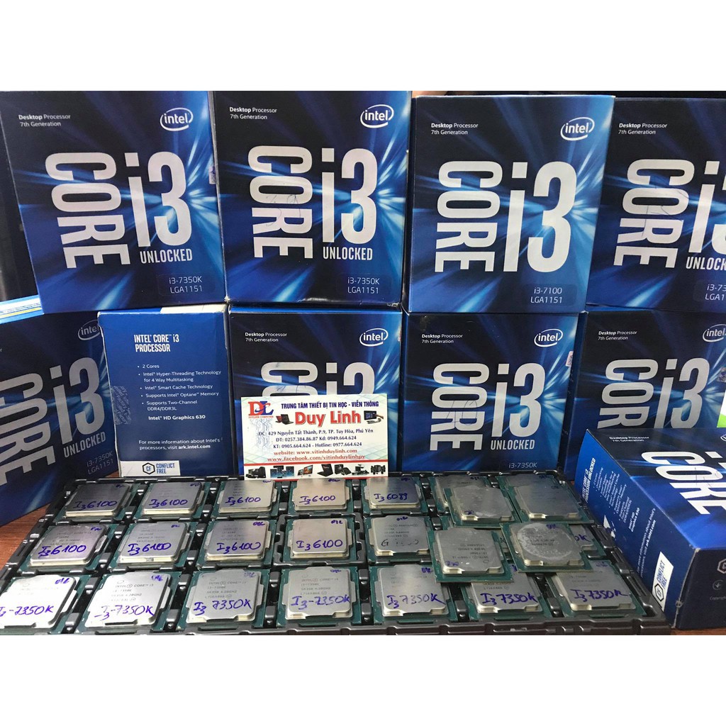 (giá khai trương) CPU intel core i3 6098P / i3 6100 / i3 7100/ i3 7350K socket 1151 tặng kèm keo tản nhiệt