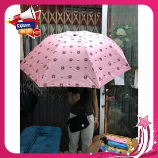 Sỉ hcm Ô dù gấp gọn hình gấu che nắng che mưa ( màu hồng )