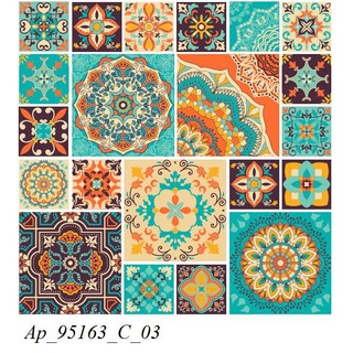 Decal gạch bông họa tiết mexico kt 10x10cm/1 ô và 20x20cm/ ô
