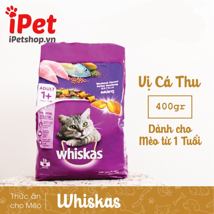 Thức ăn hạt cho Mèo Whiskas Adult - -400g- sản phẩm của Thái Lan.