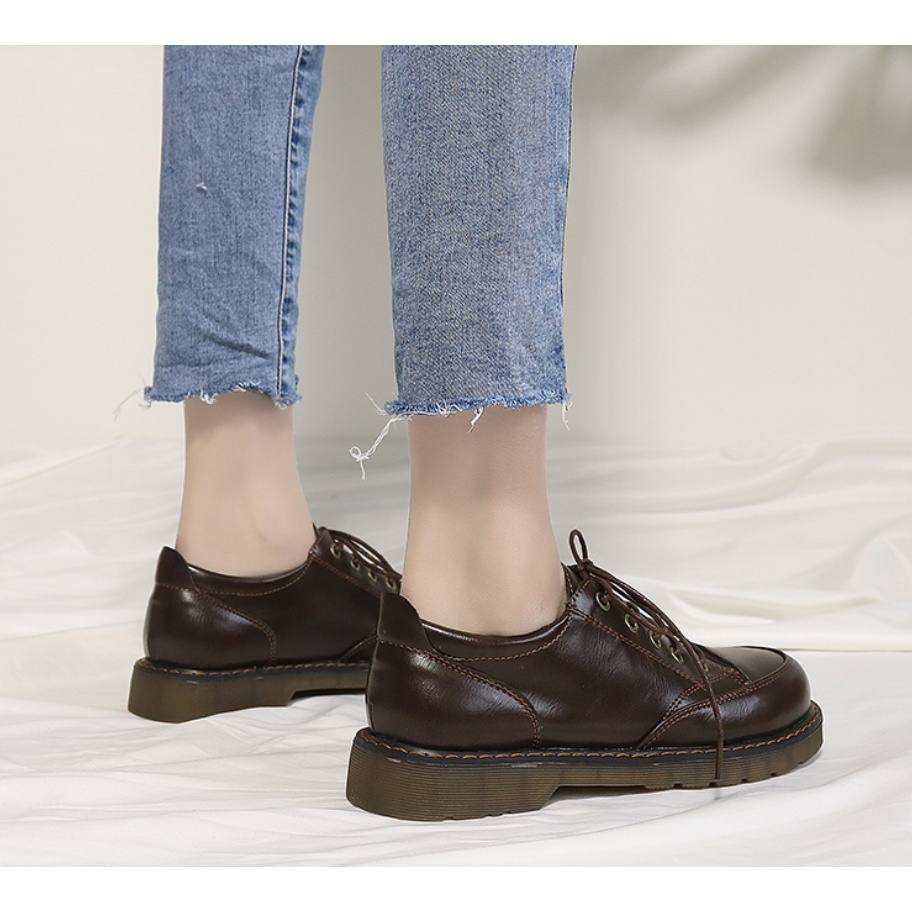 Giày LOLITA Giày Da Nữ Đế Bệt 3CM Phong Cách Nhật Bản