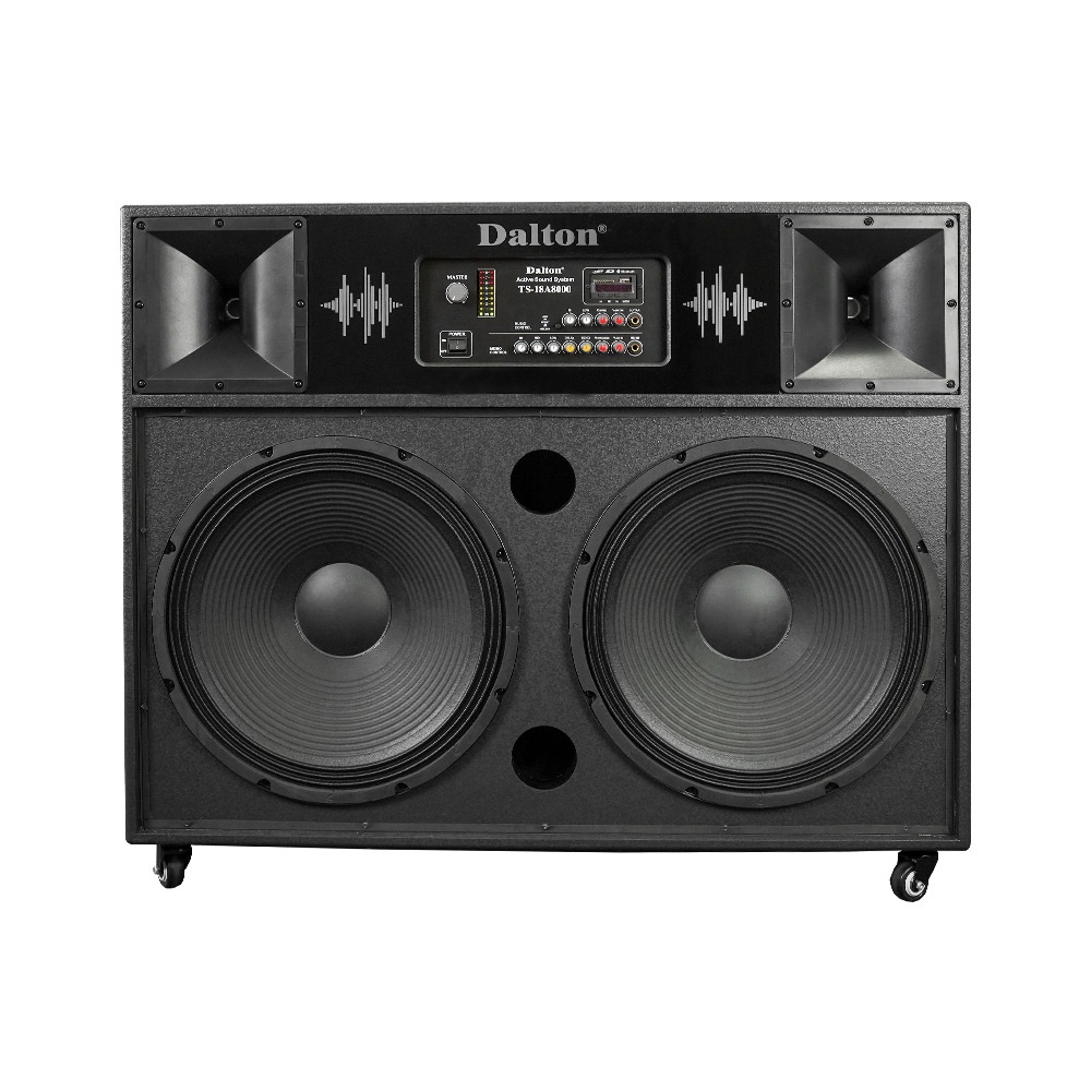 Loa kéo điện công suất lớn DALTON TS-18A8000 loa bass 5 tấc, công suất 3000W, tặng kèm 2 micro không dây UHF.