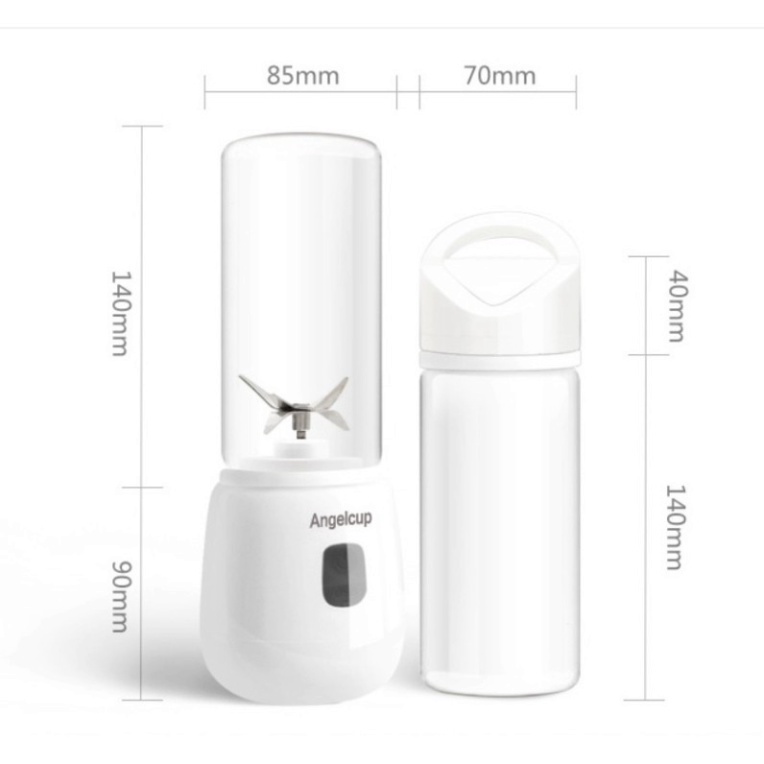 Máy xay sinh tố cầm tay ANGEL CUP 2 cối thuỷ tinh công suất lớn - Máy xay đa năng 6 lưỡi di động