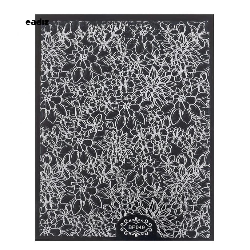 Tấm miếng dán trang trí móng tay nghệ thuật họa tiết hoa 3D