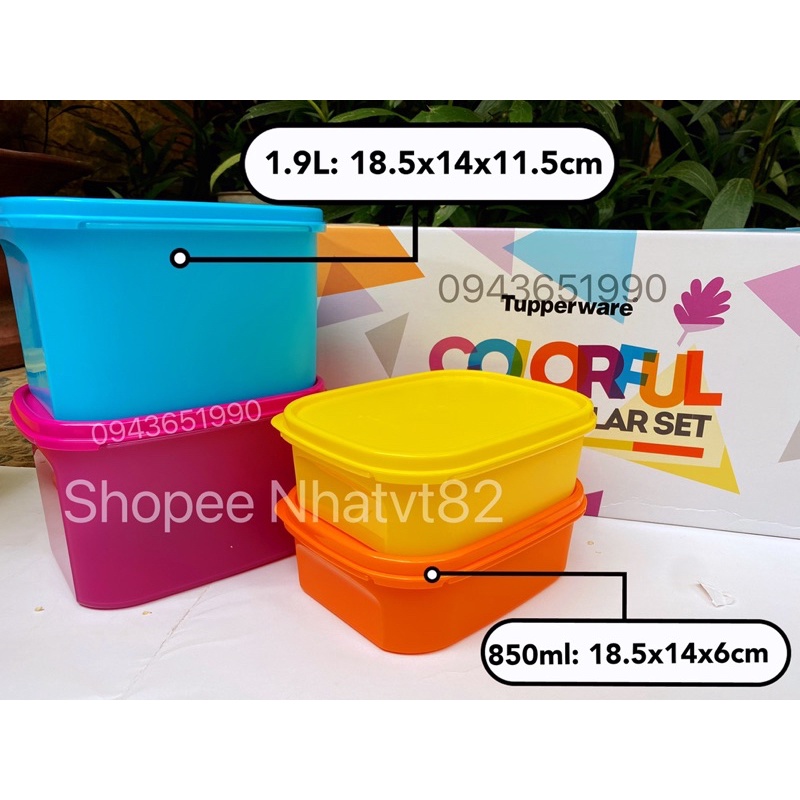 lẻ tupperware colorful hộp bảo quản mát khô 850ml / 1,9L | BigBuy360 - bigbuy360.vn