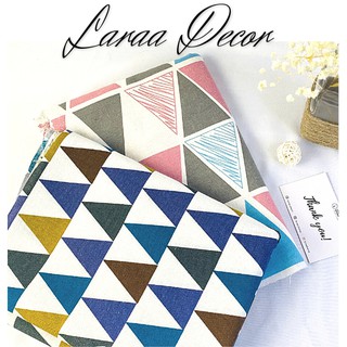 Vải canvas Họa tiết Tam giác, Thảm Picnic vải - Khổ 1m5 (Tùy chọn kích thước) - Laraa Decor