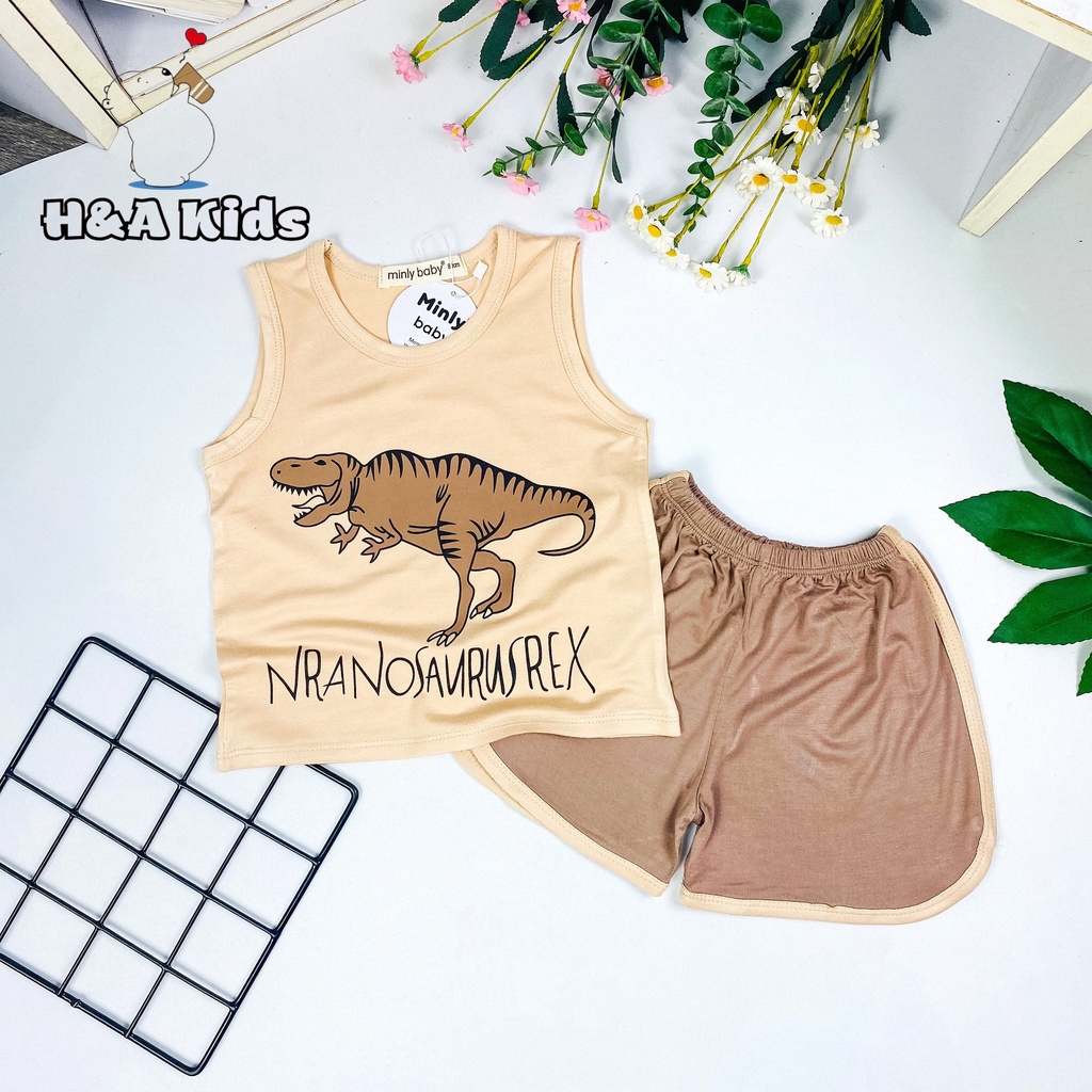 [Bé 20-32kg] Bộ Ba lỗ thun lạnh phối áo quần SIZE ĐẠI cho bé trai bé gái từ 20-32kg