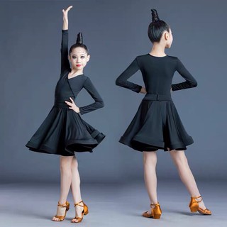 Đầm khiêu vũ latin bé gái ( đen 160cm sẵn)