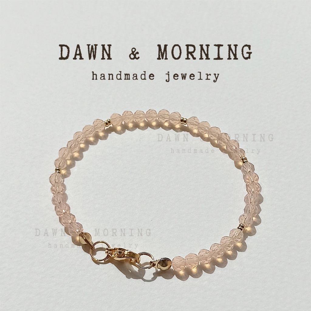 Hồng Carven ~4mm - Vòng tay nữ thủ công Dawn & Morning từ hạt pha lê thủy tinh giả ngọc phong cách Ins, tinh tế và nữ tí