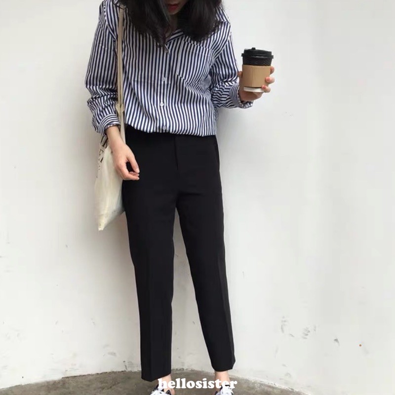 [link tạm khách IG đặt] hellosister - Quần Tây Đen Form Suông | BigBuy360 - bigbuy360.vn