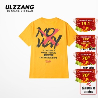 Áo thun tay lỡ ULZZANG cotton dáng unisex form rộng in hình no way