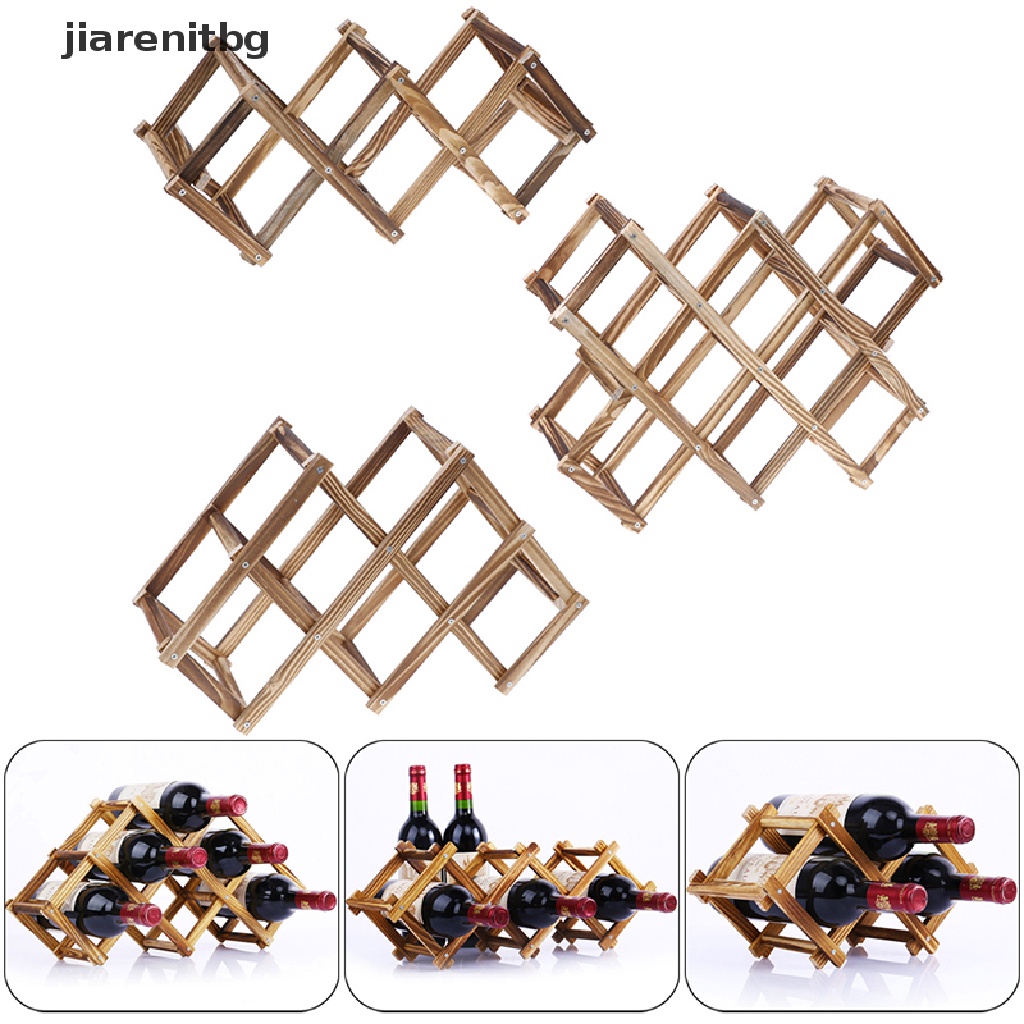 Giá đỡ chai rượu vang 5/6/10 bằng gỗ có thể gấp gọn tiện dụng