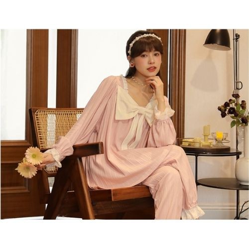 bộ đồ thu đông nữ dệt kim bông Cao Cấp phong cách công chúa tiểu thư cực kì dễ thương ngọt ngào không gây kích ứng da | BigBuy360 - bigbuy360.vn