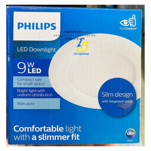 Đèn Downlight ,âm trần 59521 9w D95  Philips - chính hãng Uy Tín, Chất Lượng, Bền Đẹp - Lê Bùi Lighting