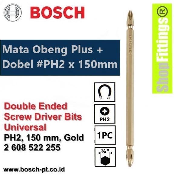 Bộ Mũi Khoan Bosch Màu Vàng (+) Ph 2 X 150Mm + Tua Vít Dài