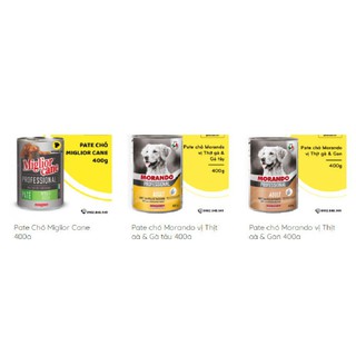 5 lon pate chó MORANDO 400GR mix vị