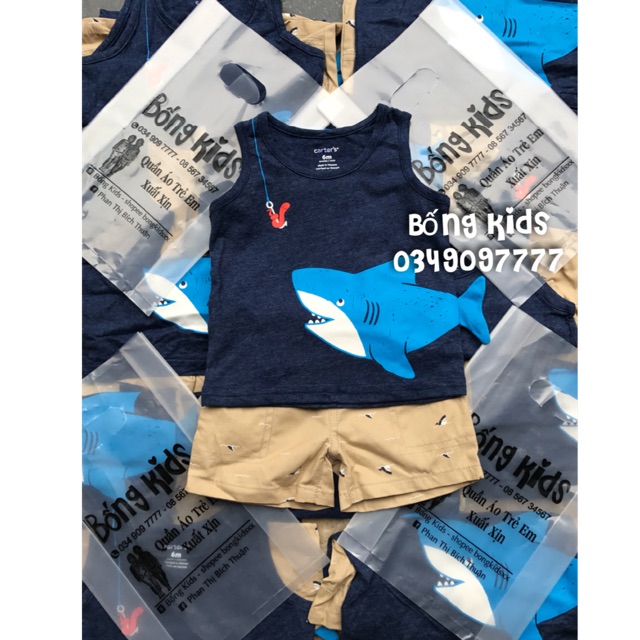 Bộ Hè Bé Trai Cá Mập Navy Carters