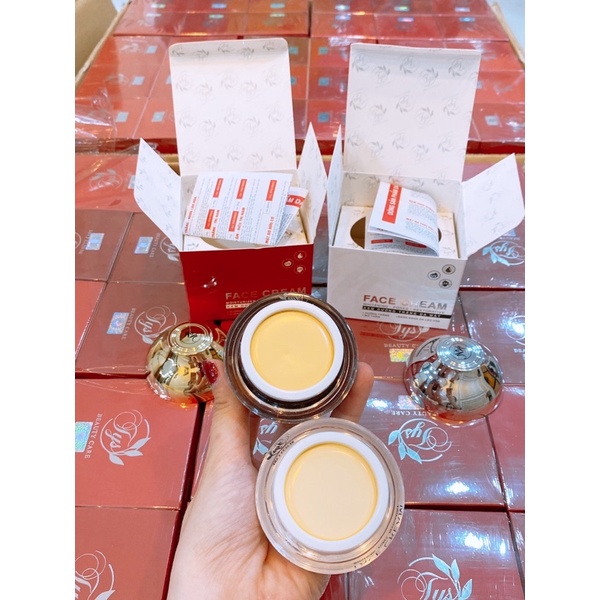 Combo 2 hộp kem face TYS bạc và đỏ Dưỡng trắng ngày đêm