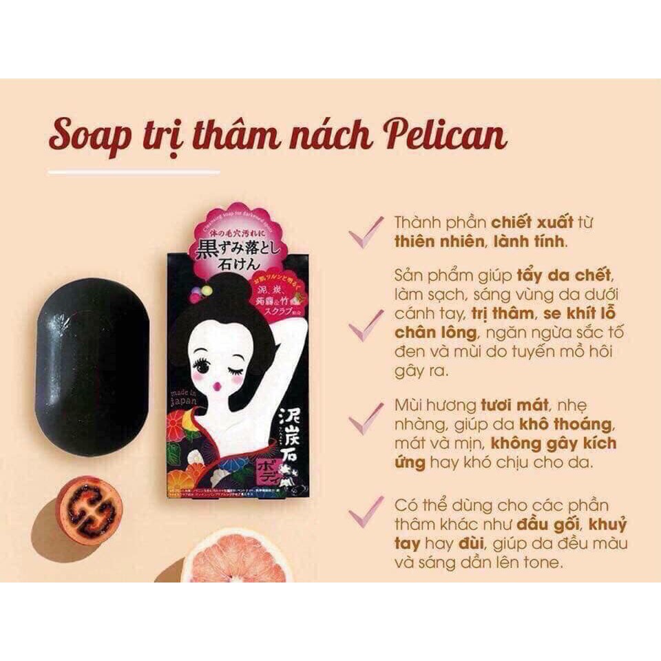 [Mã COSUP16 giảm 10% đơn 299K] Xà phòng trị thâm nách Pelican Nhật Bản 100g | BigBuy360 - bigbuy360.vn