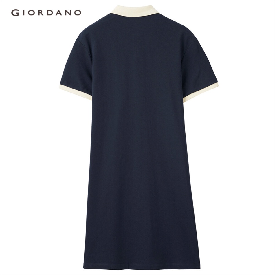 Đầm polo GIORDANO phối màu tương phản dành cho nữ 05461483 | BigBuy360 - bigbuy360.vn