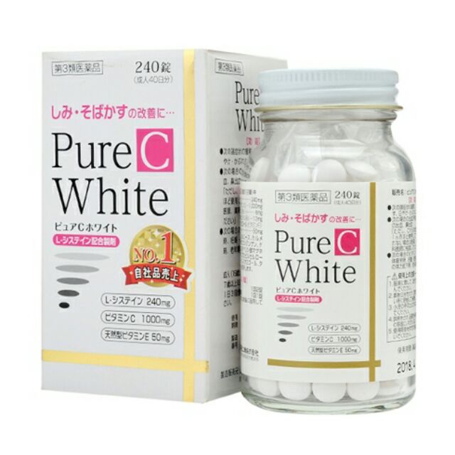 (CHUẨN AUTH) Viên uống trắng da trị nám pure white 240 viên Nhật Bản