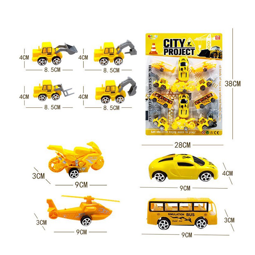 Set 12 xe mini cho bé