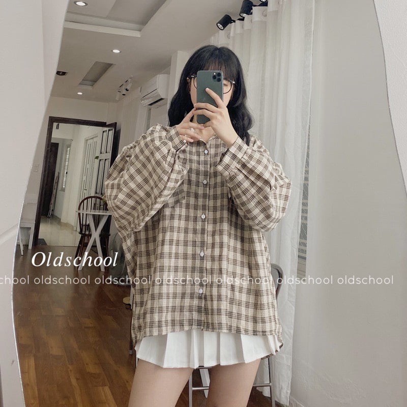 |ẢNH THẬT| Áo sơmi nam nữ,áo sơmi thời trang,áo sơmi caro đen trắng tay lồng đèn SIÊU RẺ | BigBuy360 - bigbuy360.vn