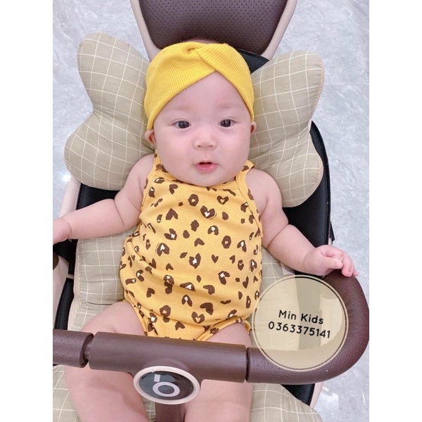 Bodysuit 2 dây vải cotton cho bé gái