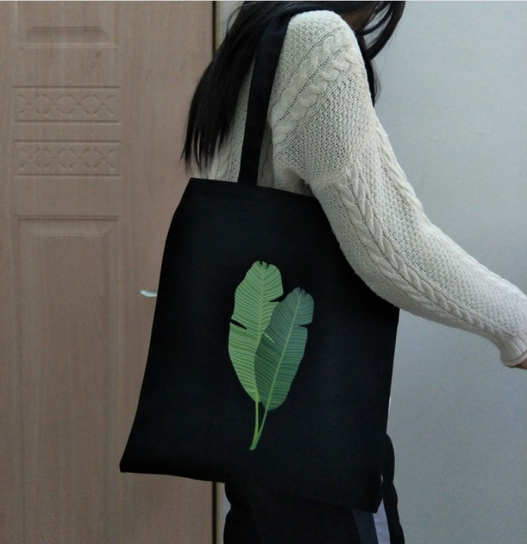 New Japan and South Korea one-shoulder canvas bag casual student hand bag bag simple and versatile ladies convenient green shopping bag trend