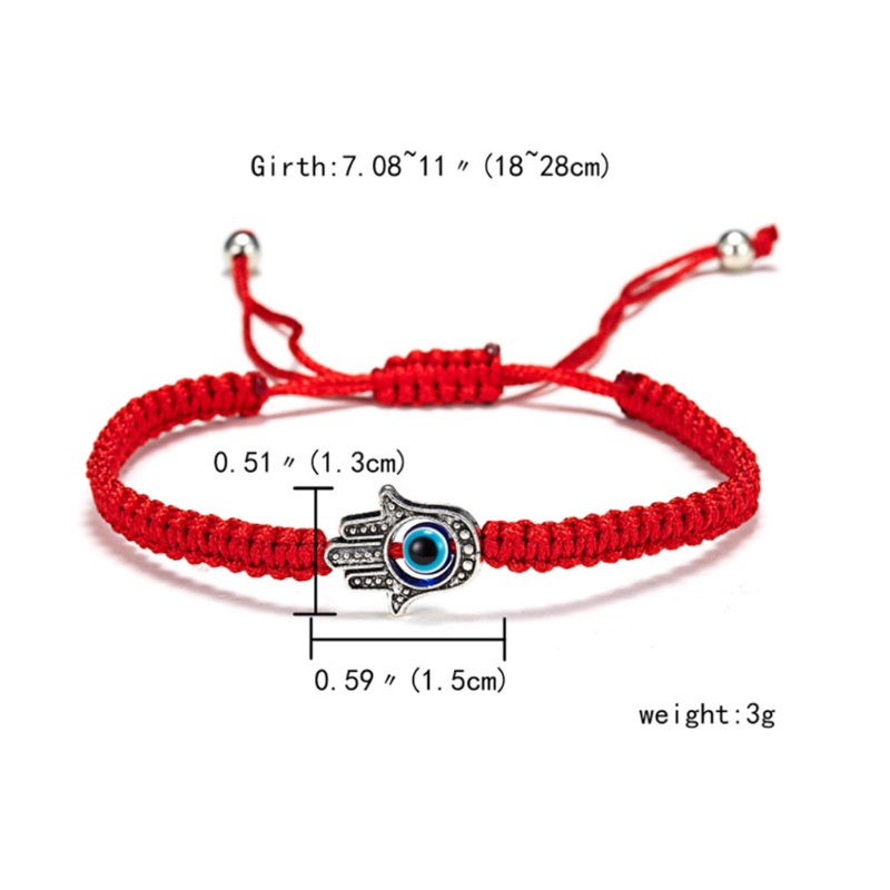 Set 4 Vòng Tay Bện Dây Thủ Công Hình Mắt Quỷ Có Thể Điều Chỉnh